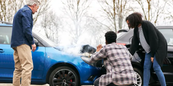 An older man who ran into the back of a younger couples car